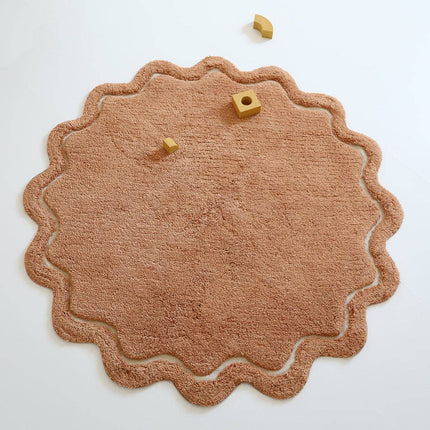 SWEET APRIL TOFFEE wasbaar katoenen kindertapijt: D 110 cm