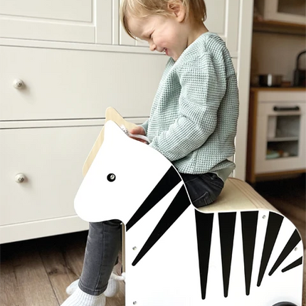 Speelgoedkist met wielen Zebra "Wildlife" | Houten speelgoed
