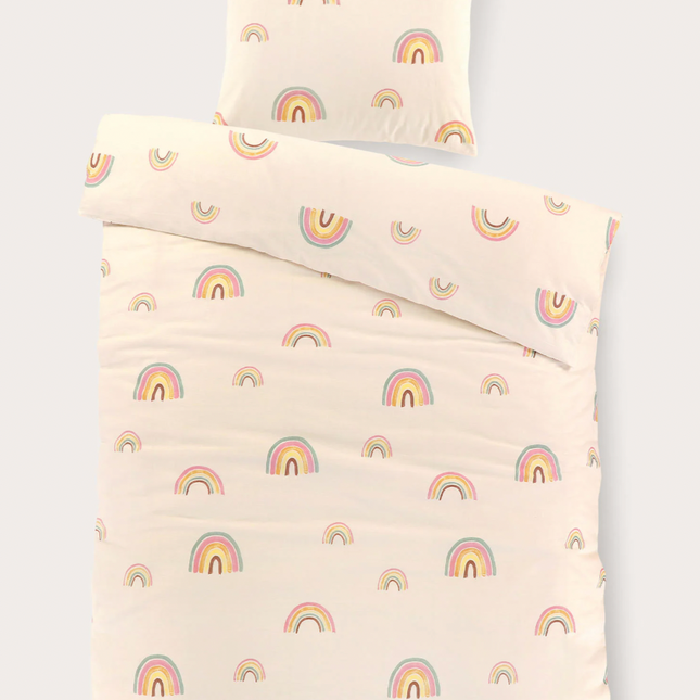 Regenboog dekbedovertrek 1 persoons (140x200 cm)