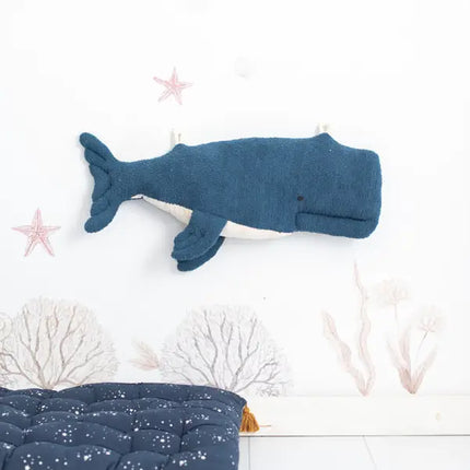 Beluga knuffel donkerblauw om op te hangen